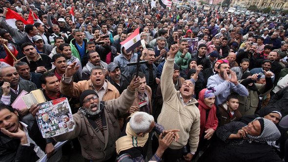 Proteste auf dem Tahrir-Platz am 1. Jahrestag der Revolution; Foto: EPA