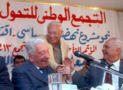 George Ishaq (l.) während einer Pressekonferenz in Kairo; Foto: AP