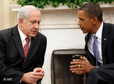 Obama und Netanjahu in Washington während der Nahost-Friedensgespräche vom September 2010; Foto: AP
