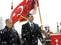 Ahmet Neecdet Sezer of Turkey, left, and his Syrian counterpart Bashar Assad in Ankara (photo: AP)