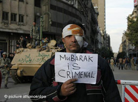 Anti-Mubarak protester in Cairo, Egypt