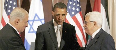Netanyahu, Obama and Abbas in Washinton (photo: dpa)