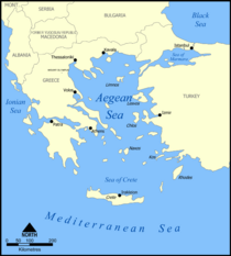 Map of the Aegean Sea (source: Wikipedia)