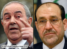 Iraq's Prime Minister Nouri al-Mailiki and his contender Iyad Allawi (photo: AP/DW/dpa)