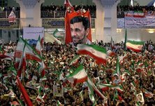 Ahmadinejad supporters in Tehran (photo: AP)