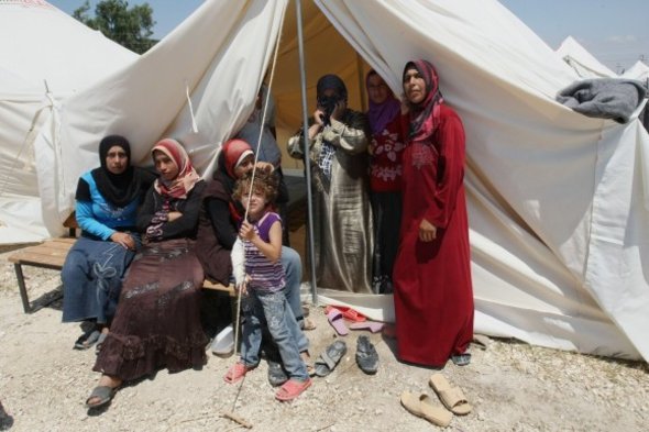 في أحد مخيمات اللاجئين في محافظة هاتاي التركية.د أ ب د