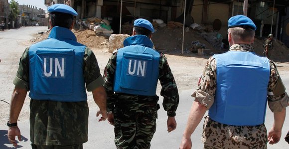 Mitglieder der UN-Beobachtermission in Syrien; Foto: Reuters