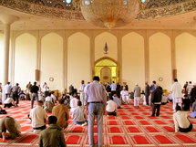 Interior of Britain's Central Mosque (source: Wikipedia)