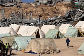 Palästinensisches Flüchtlingslager in Gaza; Foto: picture alliance