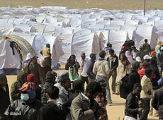 Zeltlager an der libysch-tunesischen Grenze; Foto: dapd