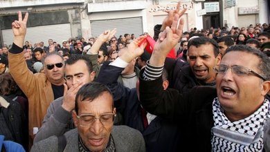 Proteste gegen das Ben Ali-Regime in Tunesien; Foto: dpa