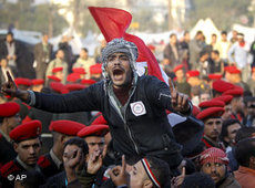 Demonstranten am tahrir-Platz in Kairo; Foto: AP