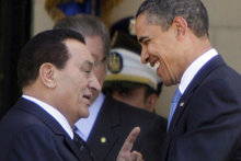 Ägyptischer Staatspräsident Mubarak und US-Präsident Obama; Foto: AP