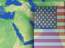 Karte des Nahen Ostens und US-Flagge; Bild: Deutsche Welle