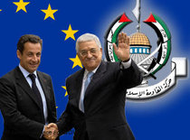 Symbolbild Sarkozy und Abbas; Foto: dpa/DW Grafik
