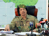 Muammar al Gaddafi in Tripolis; Foto: dpa