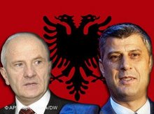 Das Kosovo wird unabhängig: Fatmir Sejdiu und Hashim Thaci; Foto: AP  