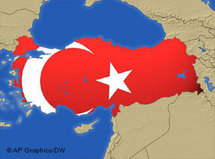 Grafik/Landkarte der Türkei; Foto: AP