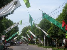 Fahnen der PPP in Jogjakarta; Foto: Christina Schott