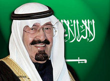 König Abdullah vor saudischer Flagge; Foto: AP/DW-Montage