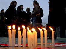 Mahnwache für die Toten von Malatya in Istanbul; Foto: dpa