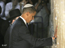 Barack Obama an der Klagemauer in Jerusalem; Foto: AP