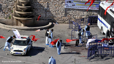 Selbstmordattentat auf dem Taksim-Platz am 31.Oktober 2010; Foto: dpa 