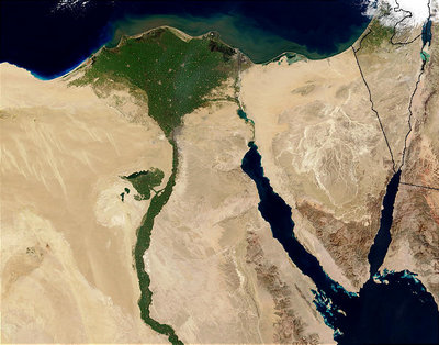 Satellitenbild vom Nil-Delta; Foto: Wikipedia Commons