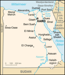 Karte von Ägypten; Quelle: Wikipedia Commons