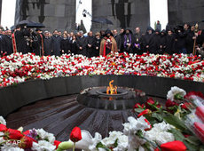 Gedenken an die Massaker an den Armeniern in Eriwan am 24.4.2010; Foto: AP