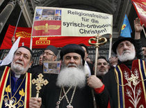 Syrian Orthodox Christians demonstrating in Turkey (photo: AP)