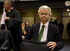 Geert Wilders vor Gericht in Amsterdam; Foto: AP