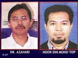 Mutmaßlicher südostasiatischer Top-Terrorist Dr. Azahari Husin und sein Komplize Noordin M. Top, Fahndungsplakat; Foto: AP