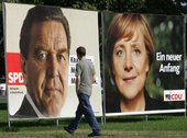 Wahlplakate SPD/CDU; Foto: AP