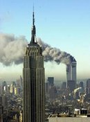 Brennende Türme des World Trade Centers in Manhattan, Foto: AP