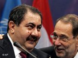 Der irakische Außenminister Hoschjar Sebari und Javier Solana; Foto: AP