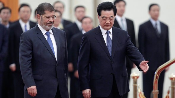 Ägyptens Präsident Mohammed Mursi und Chinas Staats- und Parteichef Hu Jintao in Peking; Foto: Reuters 