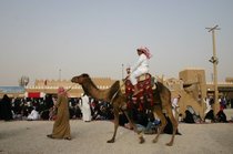 Man on a camel at the Janadriyah festival (photo: Hanna Labonté)