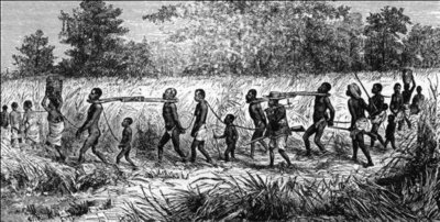 Afrikanische Sklaven, historische Illustration; Quelle: Leibniz Universität Hannover