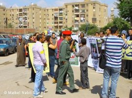 Solidaritätskundgebung für Maikel Nabil Sanad vor dem Militärgericht in Kairo; Foto:  Maikel Nabil Sanad 