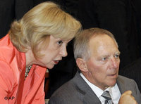 Wolfgang Schäuble, right, and Maria Böhmer during a Islam conference meeting in Berlin (photo: AP)