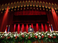 Barack Obamas Rede an der Cairo University; Foto: AP