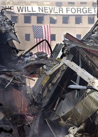 Trümmer des World Trade Centres nach 9/11; Foto: dpa