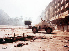 Bürgerkrieg erschüttert das Stadtzenrum von Beirut; Foto: AP