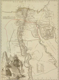Karte Ägyptens von Gilles Robert de Vaugondy (Quelle: Ausstellungskatalog)