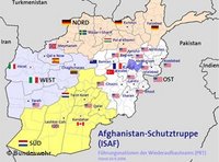 خارطة تبيت توزع القوات الألمانية في أفغانستان 