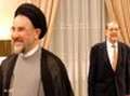 الرئيس الإيراني خاتمي مع مفوض السياسة الخارجية في الاتحاد الأوربي خافيير سولانا، الصورة: د ب أ