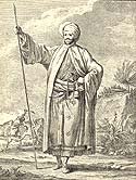 Carsten Niebuhr in traditional Arabian garb; historic drawing (photo: www.helsbib.dk)