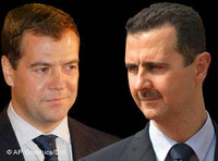الأسد وميدفيديف، الصورة: أ.ب