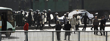 مشهد من المظاهرات التي تشهدها القاهرة في مايسمى بجمعة الغضب
